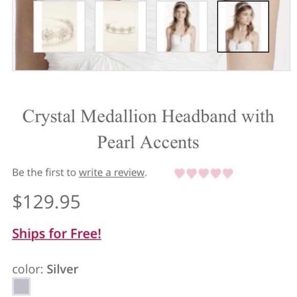 Elegant Silver Pearl Headband main image 6